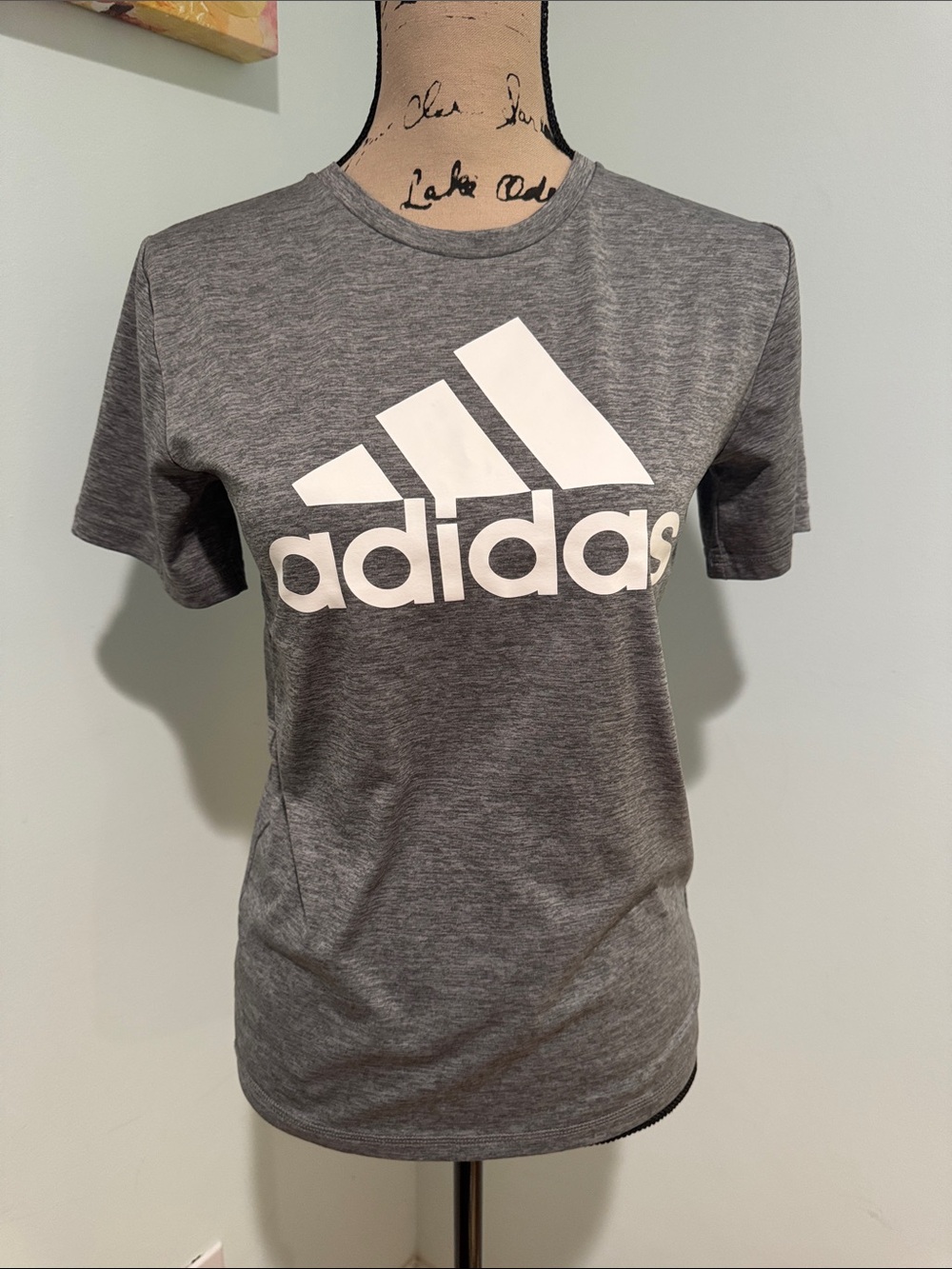 Adidas Grey Logo Tee size medium